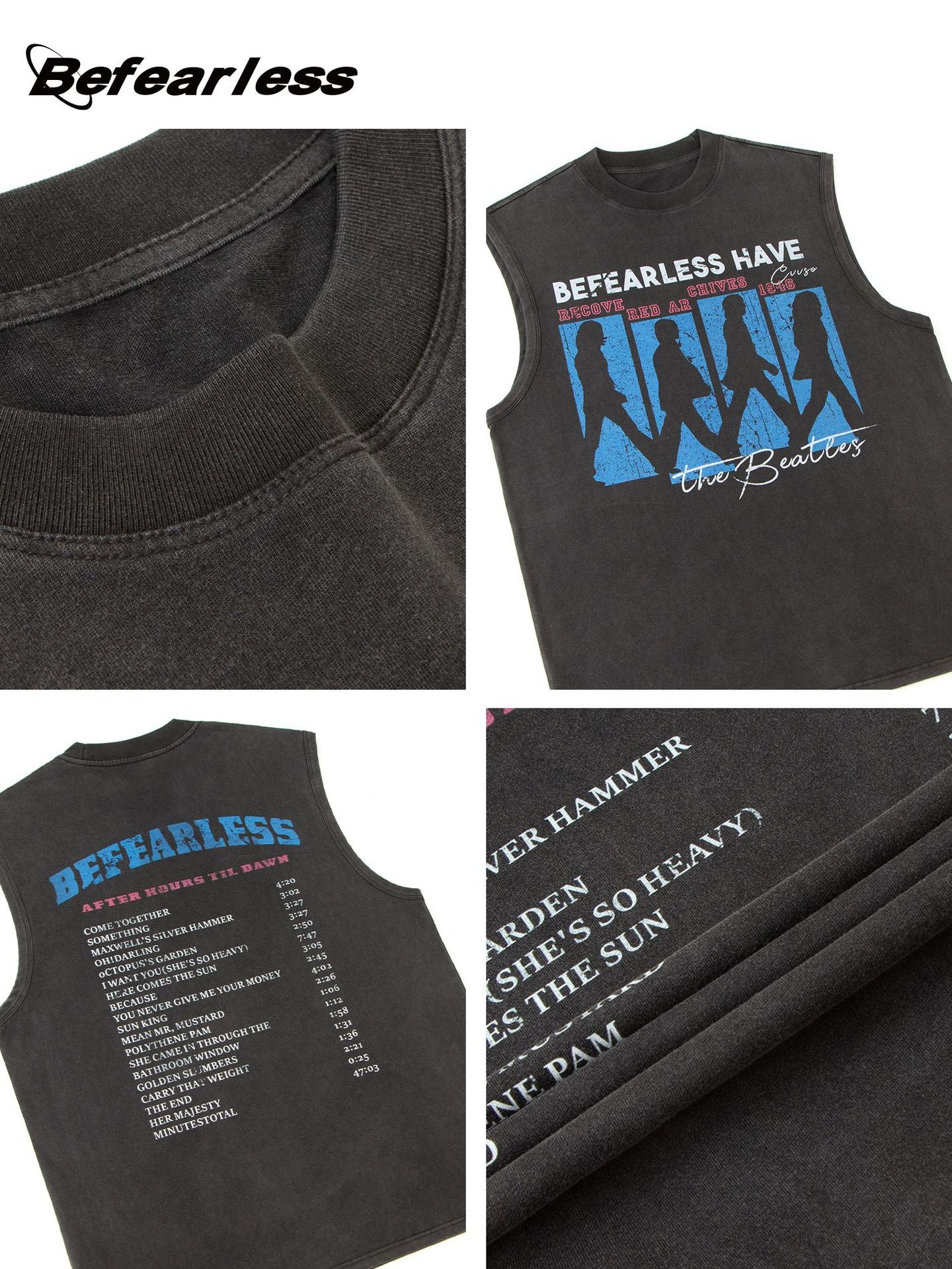 Washed Graphic Letter Sleeveless T-Shirt WN26171