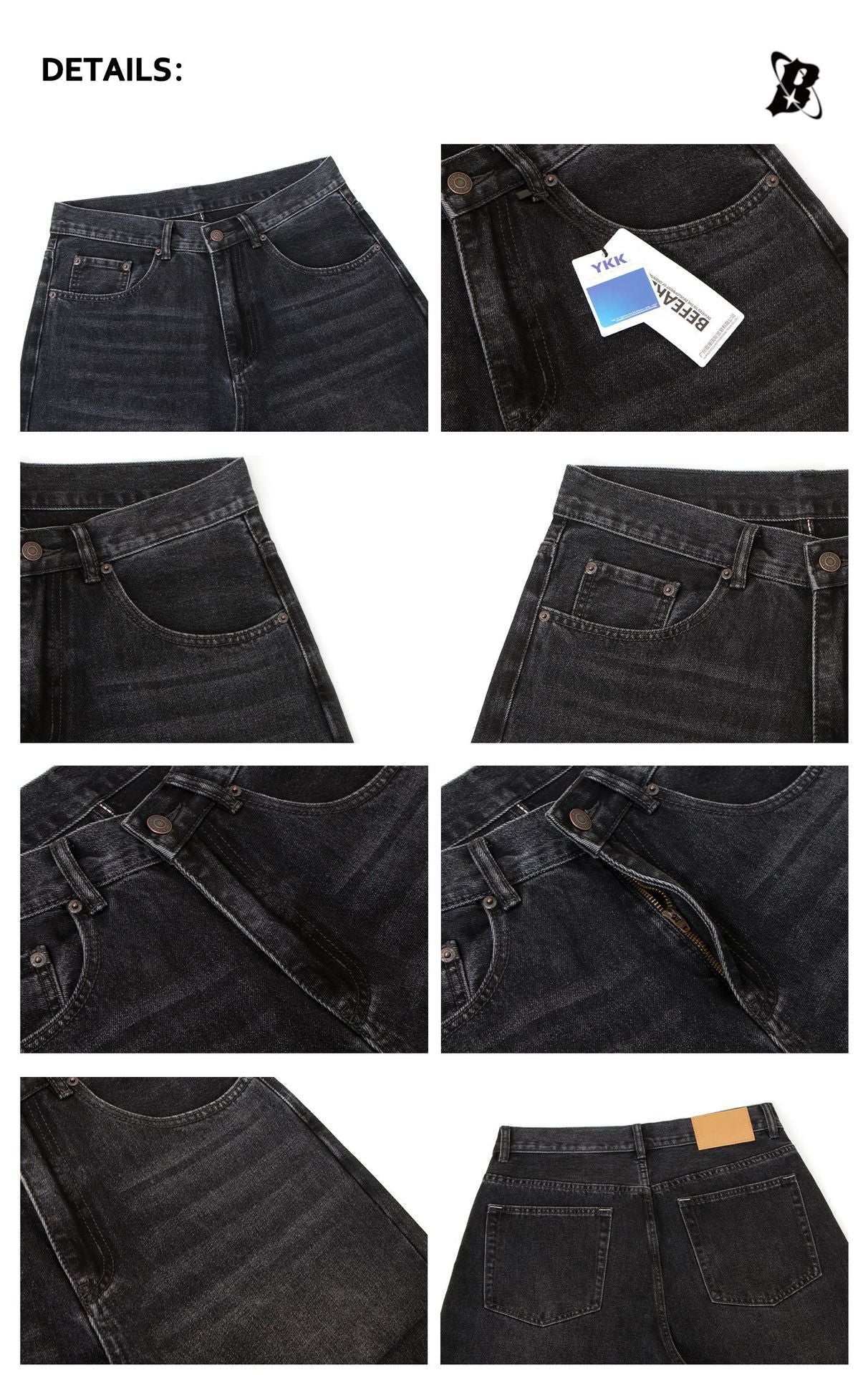 Heavyweight Washed Wide Leg Denim Jeans WN26192