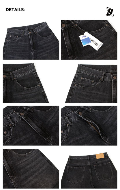 Heavyweight Washed Wide Leg Denim Jeans WN26192