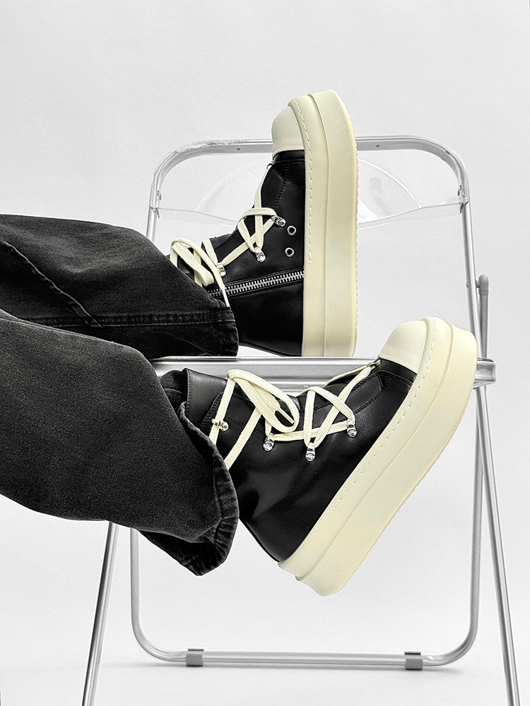 Rope Lace High-Top Chunky Sole Boots WN24564