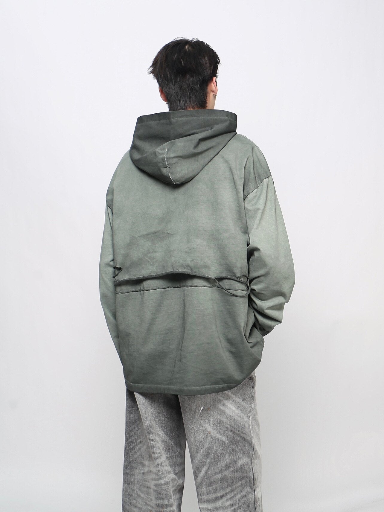 Damage Letter Print Layered Hoodie WN24495