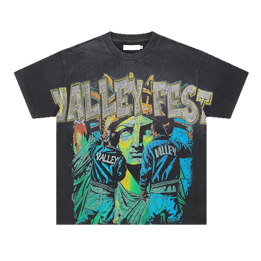 Washed Graffiti Art Short Sleeve T-Shirt WN26584