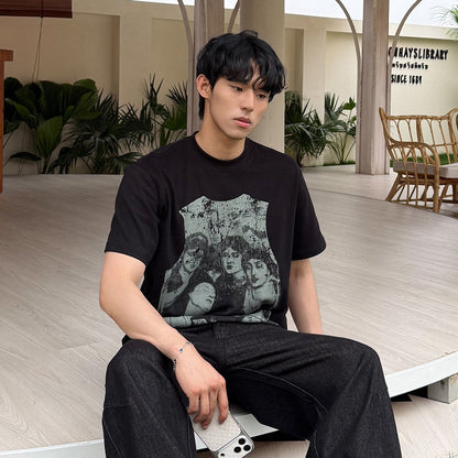 Portrait Print Short Sleeve T-Shirt WN24881