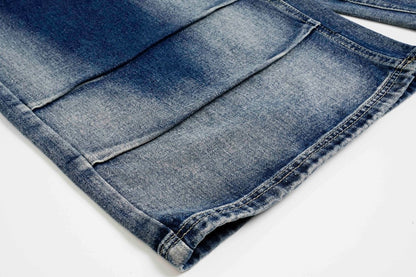 Denim Workwear Wide Leg Half Pants WN27941