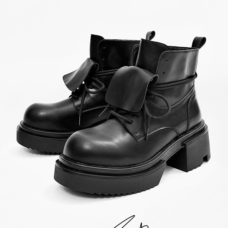 Chunky Platform Lace-Up Wrap Boots WN24519