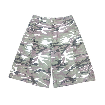 Camouflage Design Canvas Cargo Half Pants WN19105