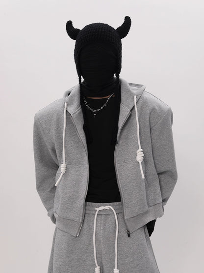 Hand-Woven Rope Zipper Hoodie & Pants Setup WN18603