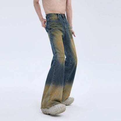 Patchwork Flare Denim Jeans WN6891