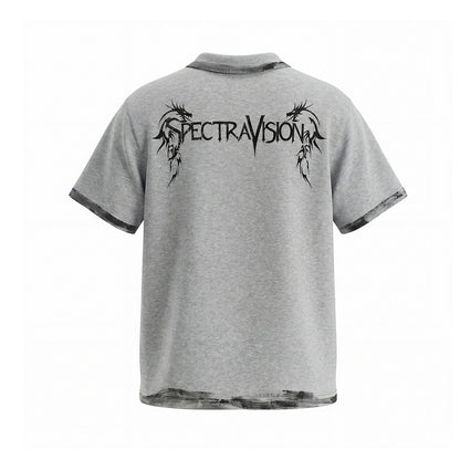 Thorn Graphic Washed Short Sleeve Polo Shirt WN25613