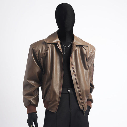 PU Leather Zipper Jacket WN23732