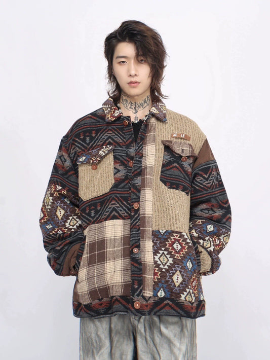 Maillard Style Patchwork Jacket WN8409