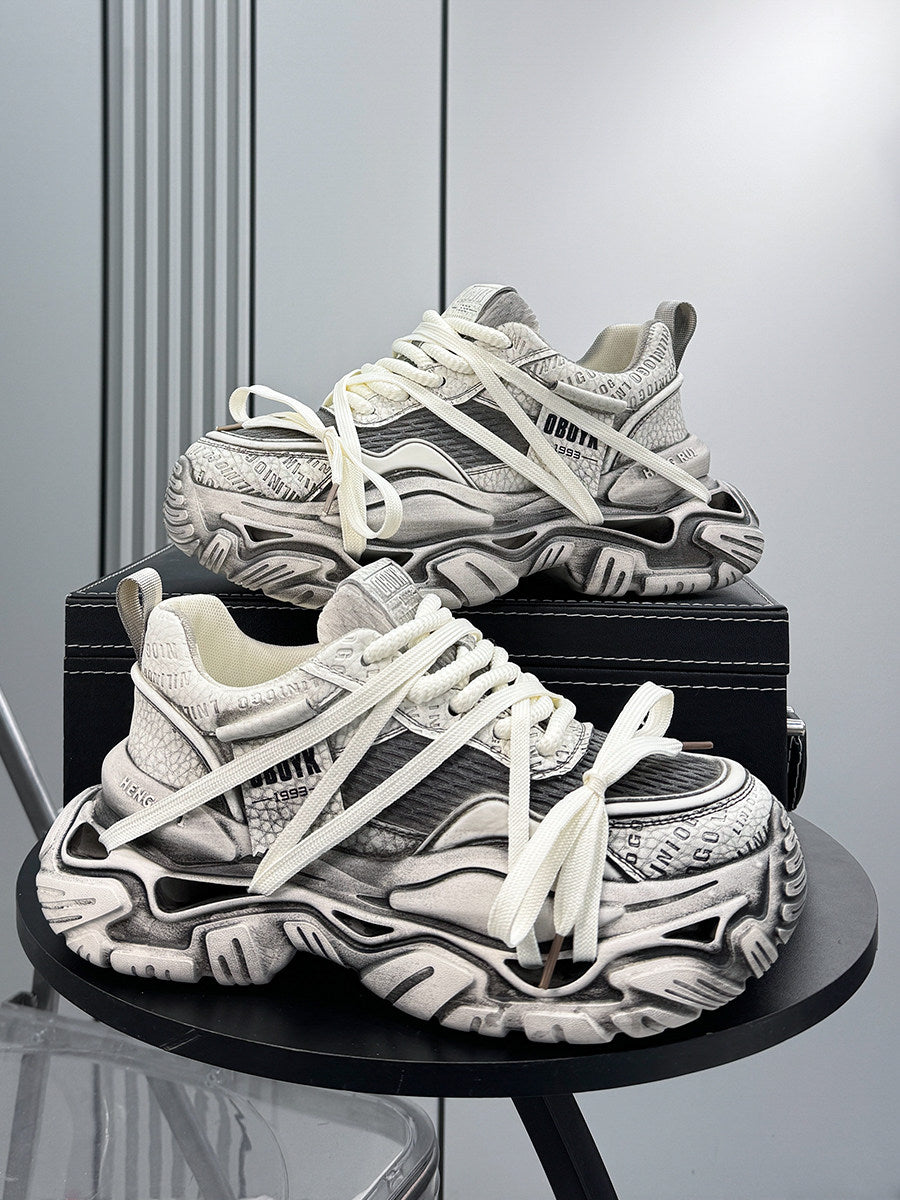 Graffiti Print Panel Chunky Sole Sneakers WN24603