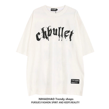 Cross Graphic Letter Print Short Sleeve T-Shirt WN16394