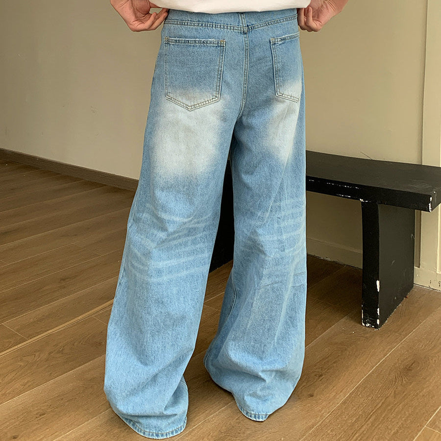 Gradient Washed Wide Leg Denim Jeans WN24985