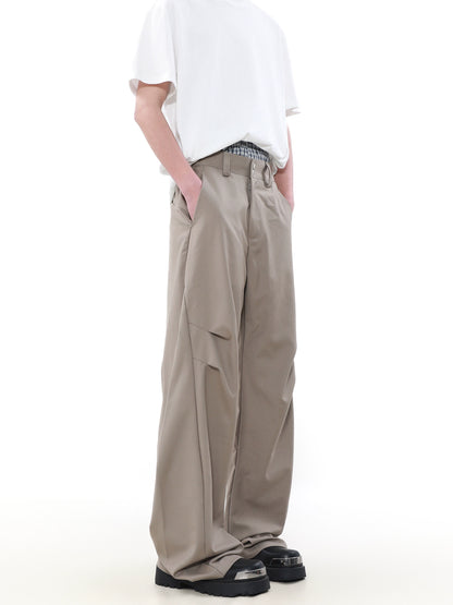 Pleats Design Straight Casual Trousers WN5136