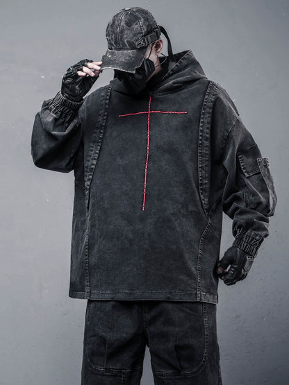 Damage Wash Deconstruct Denim Hoodie WN22429