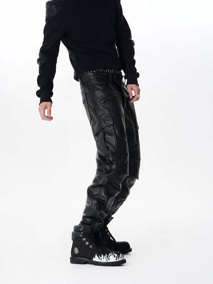 Deconstruction PU Leather Pants WN22633