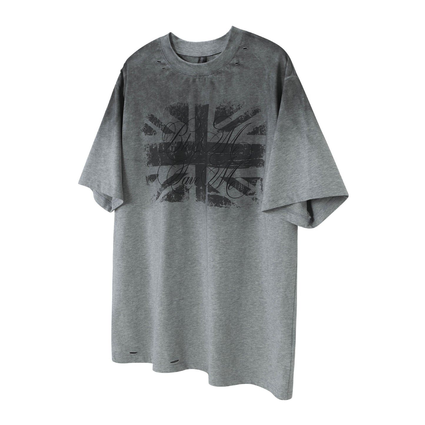 Damage Letter Print Short Sleeve T-Shirt WN25417