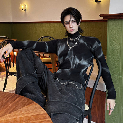 Tie-Dye High-Neck Knit Sweater WN25058