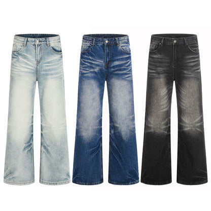 Washed Whiskers Flare Denim Jeans WN25832