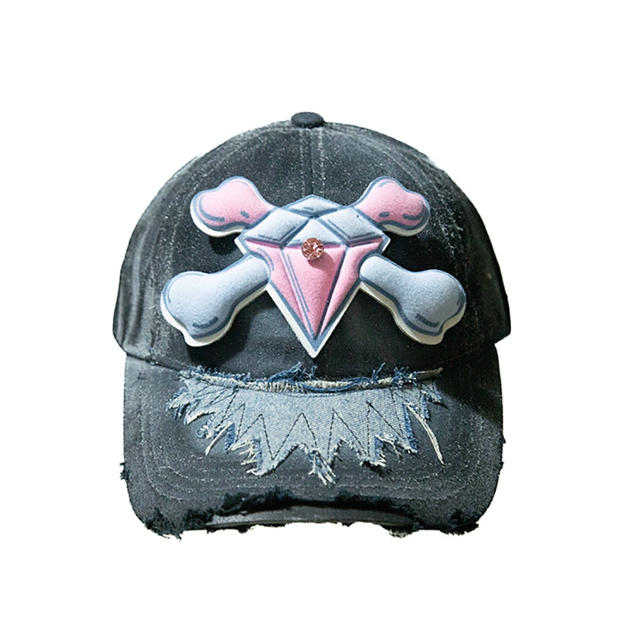 Diamond Skull 3D Patch Curved-Brim Cap WN21135