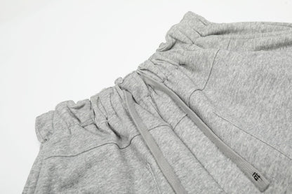 Pleats Panel Wide Leg Half Sweatpants WN26091
