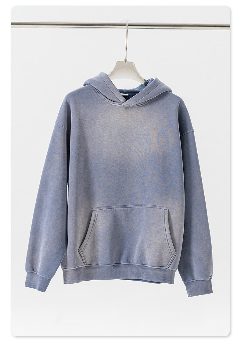 Oversize Fleece Lining Washed Pullover Hoodie WN9924