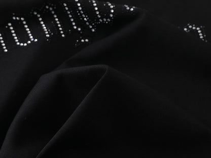 Letter Rhinestone Oversize Short Sleeve T-Shirt WN26044