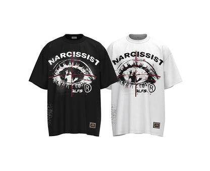 Eye Graphic Letter Print Short Sleeve T-Shirt WN26022