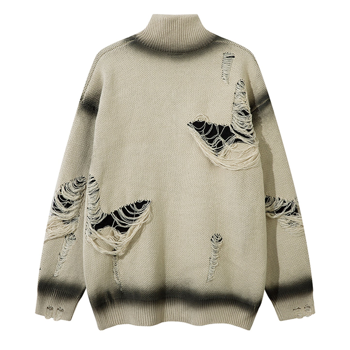 Butterfly Spray-Paint High-Neck OVERSIZE KNIT CARDIGAN WN11562