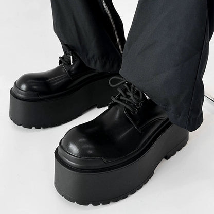 10cm Uplift Thick Sole Leather Derby Shoes WN19132