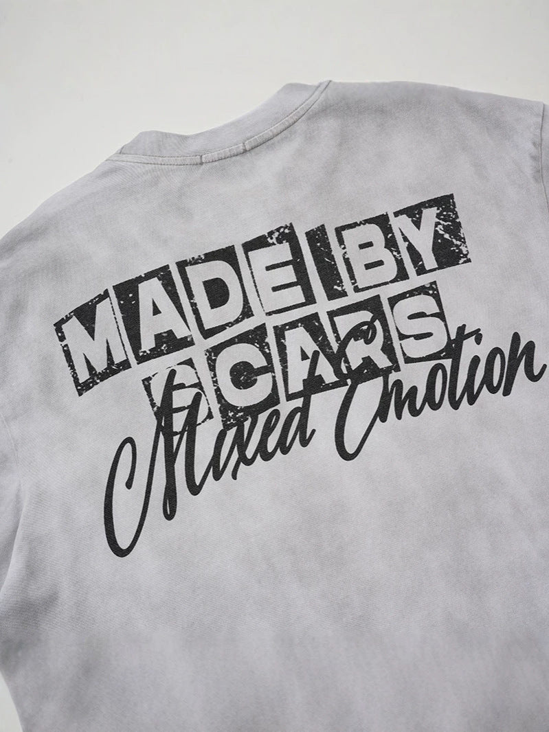 Washed Portrait Graphic Print Short Sleeve T-Shirt WN27803