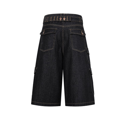 Wide Cargo Denim Half Jeans WN25807