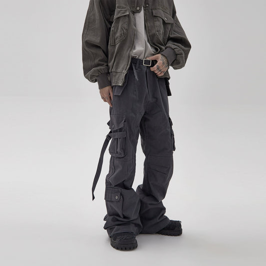 Multi-Pocket Layered Straight Leg Cargo Pants WN9892