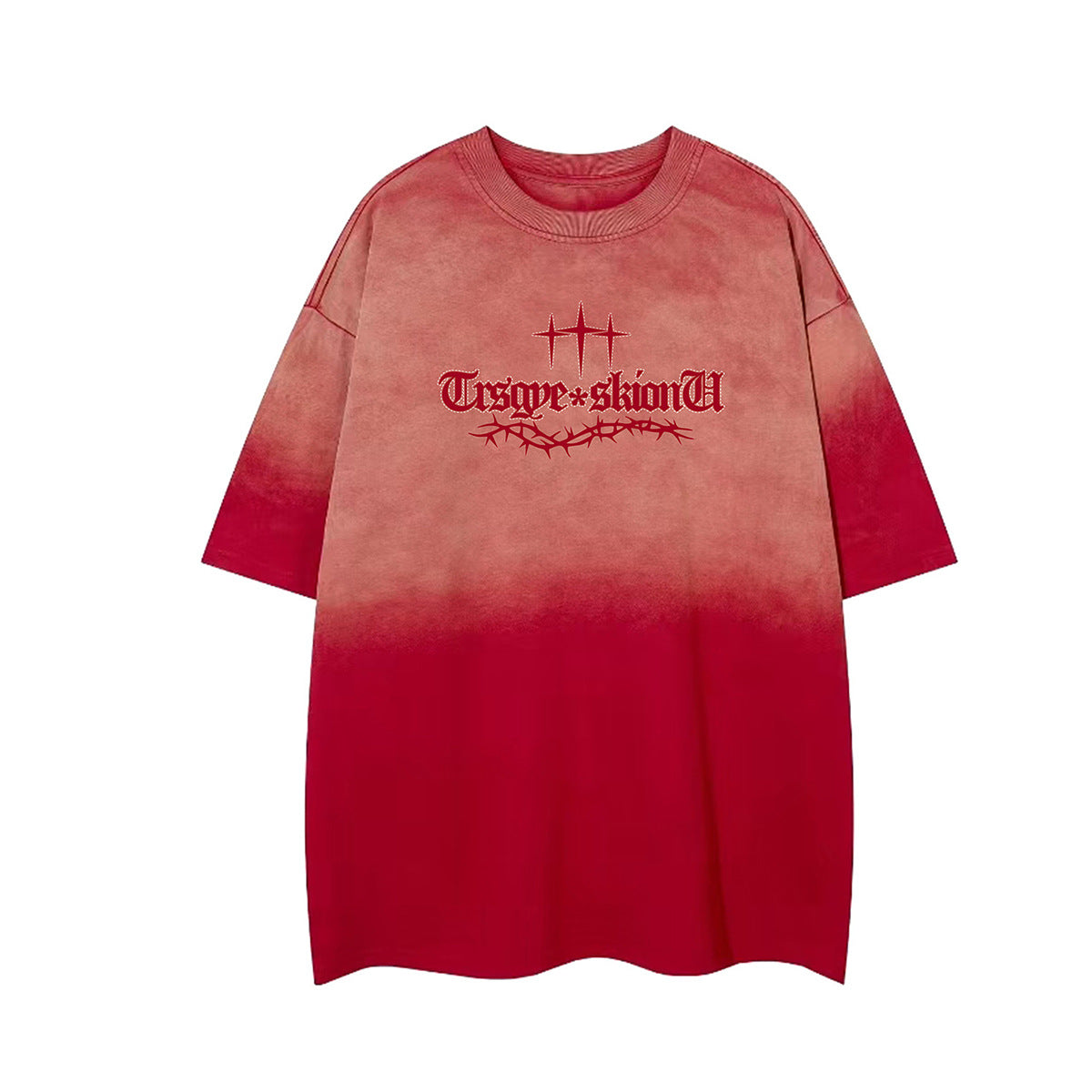 Gradient Thorn Logo Print Short Sleeve T-Shirt WN25806