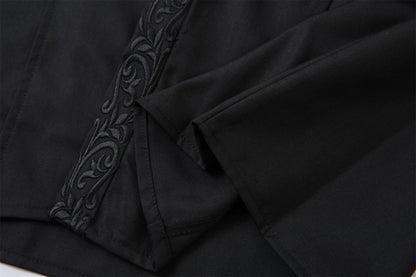 Everlasting Flower Embroidery Deconstructed Short Sleeve Shirt WN26848