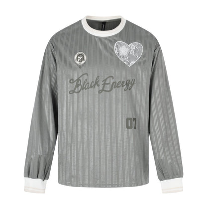 Heart Patch Letter Graphic Long Sleeve T-Shirt WN28098