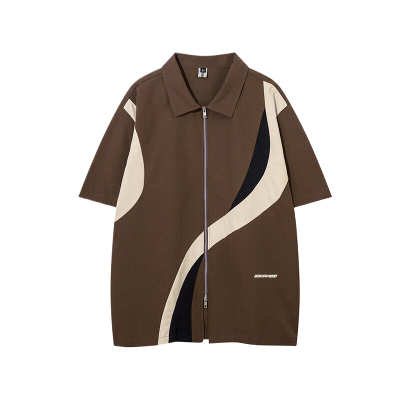 Oversize Zipper Short-sleeve Shirt WN5550