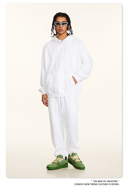 Oversize Heavyweight Pullover Hoodie & Zipper Hoodie & Sweatshirt & Pants Setup WN9930-K
