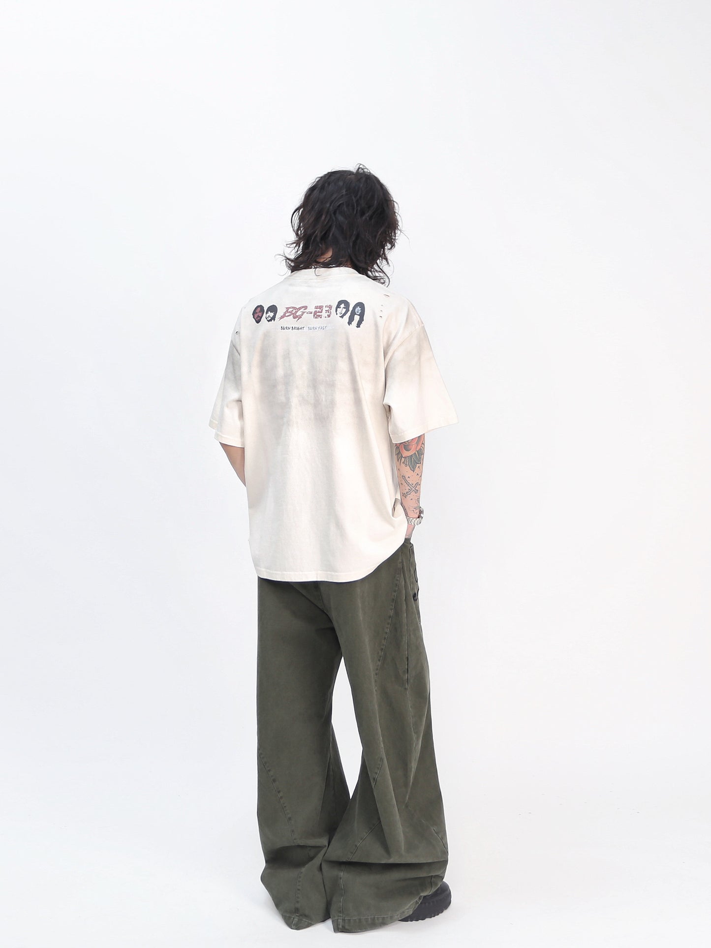 Damage Graphic Print Oversize Short Sleeve T-Shirt WN24494