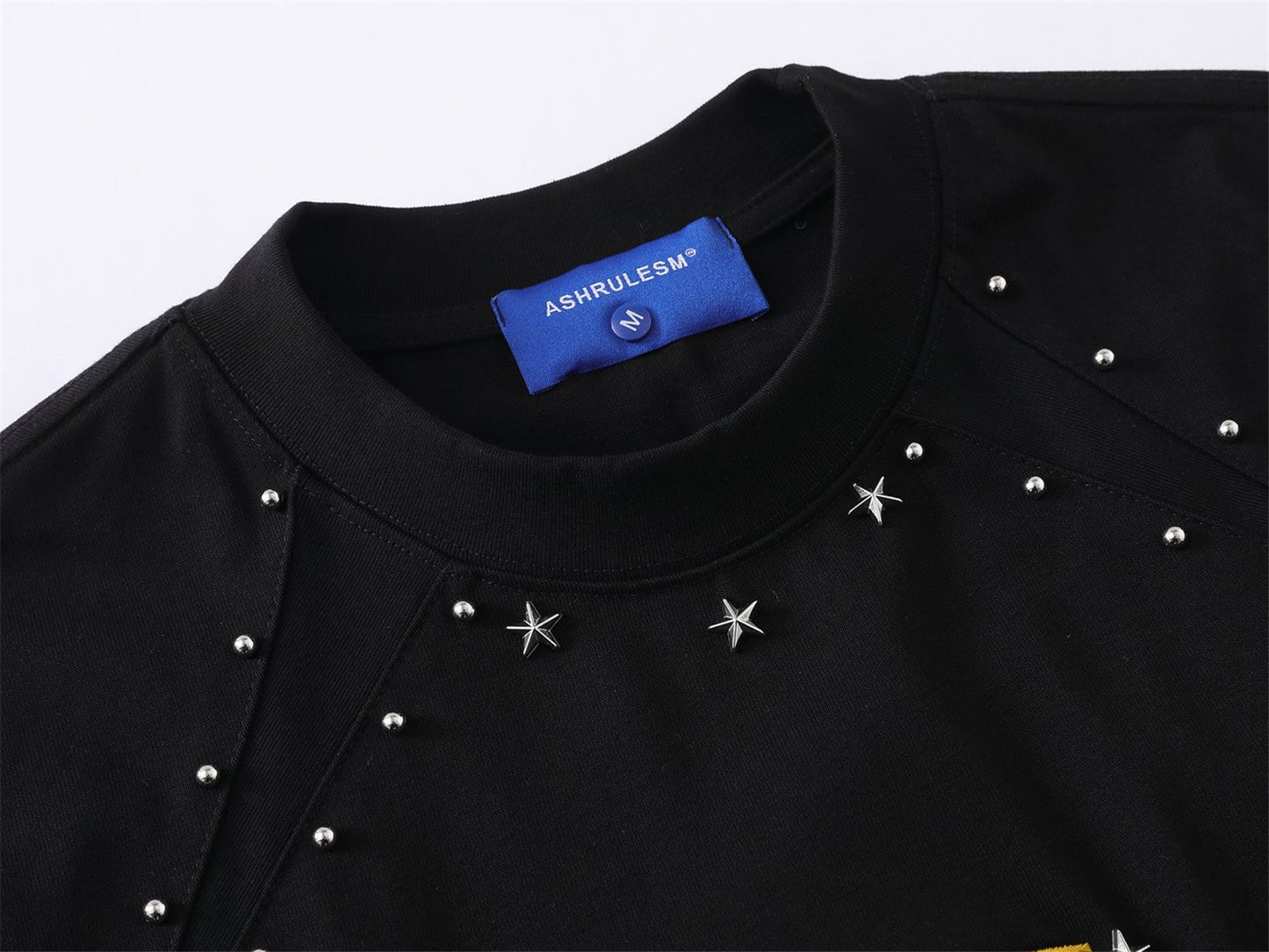 Studs Star Letter Short Sleeve T-Shirt WN26771
