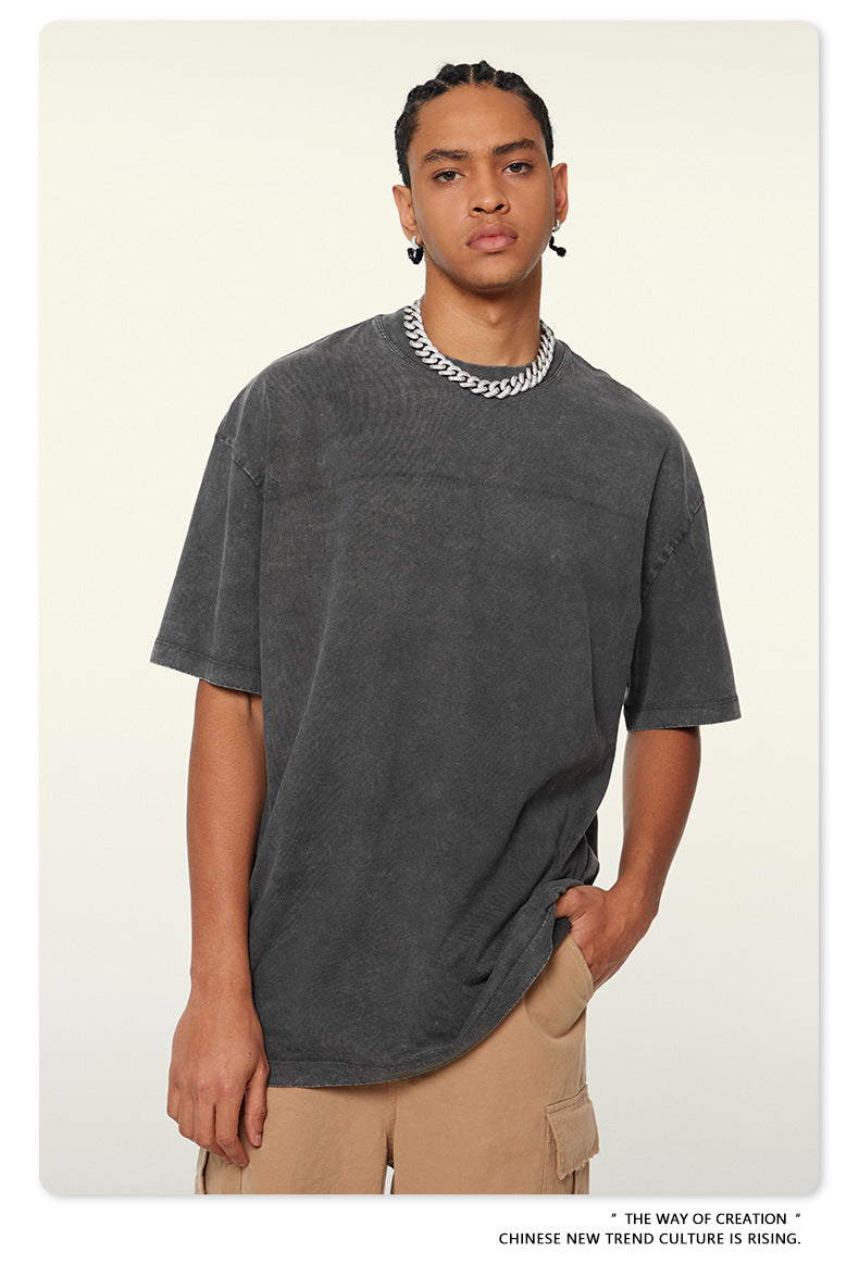 Washed Heavyweight Oversize Short Sleeve T-Shirt WN6078