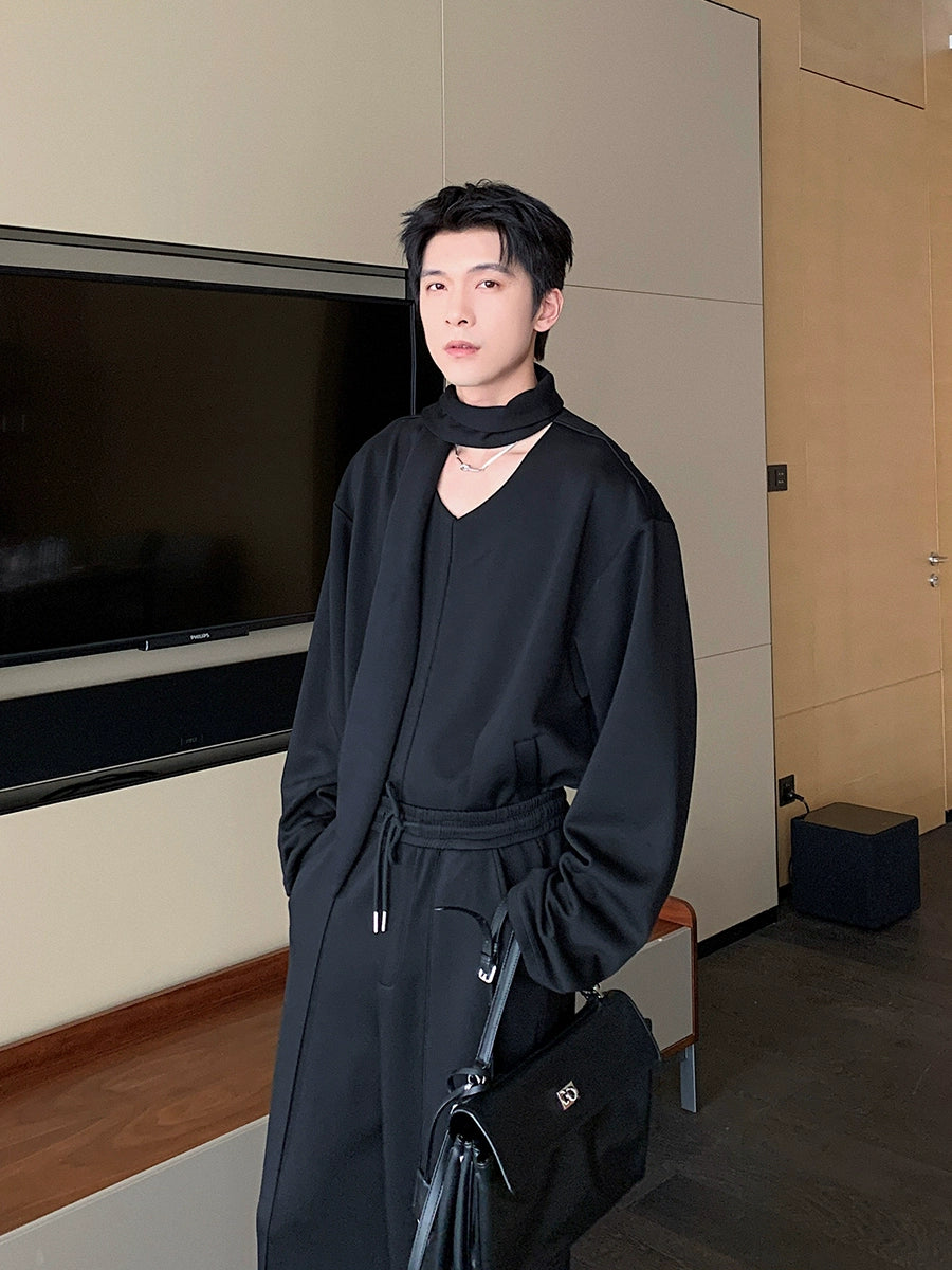 V-Neck Long Sleeve T-Shirt & Sporty Pants Setup WN20405