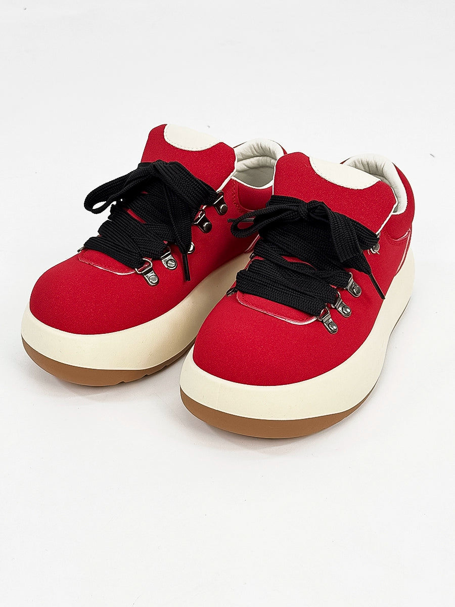 Chunky Sole Puffy Design Suede Sneakers WN19141