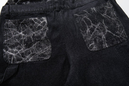 Heavy Wash Workwear Wide Leg Denim Jeans WN25653