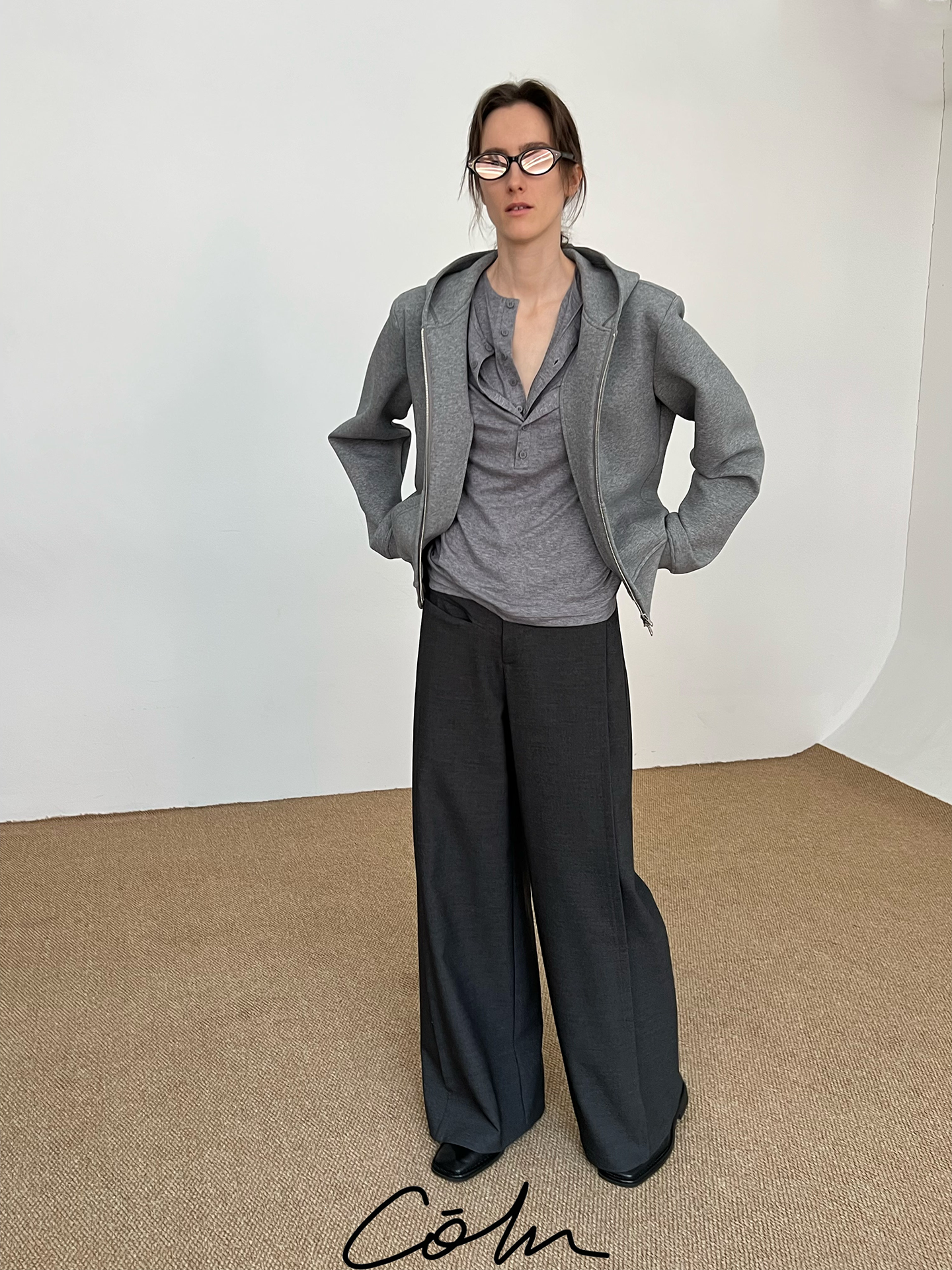 Plain Double Zipper Hoodie WN21598