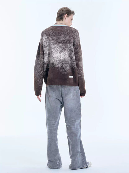 Floral and Bird Design Oversize Knit Sweater WN18984