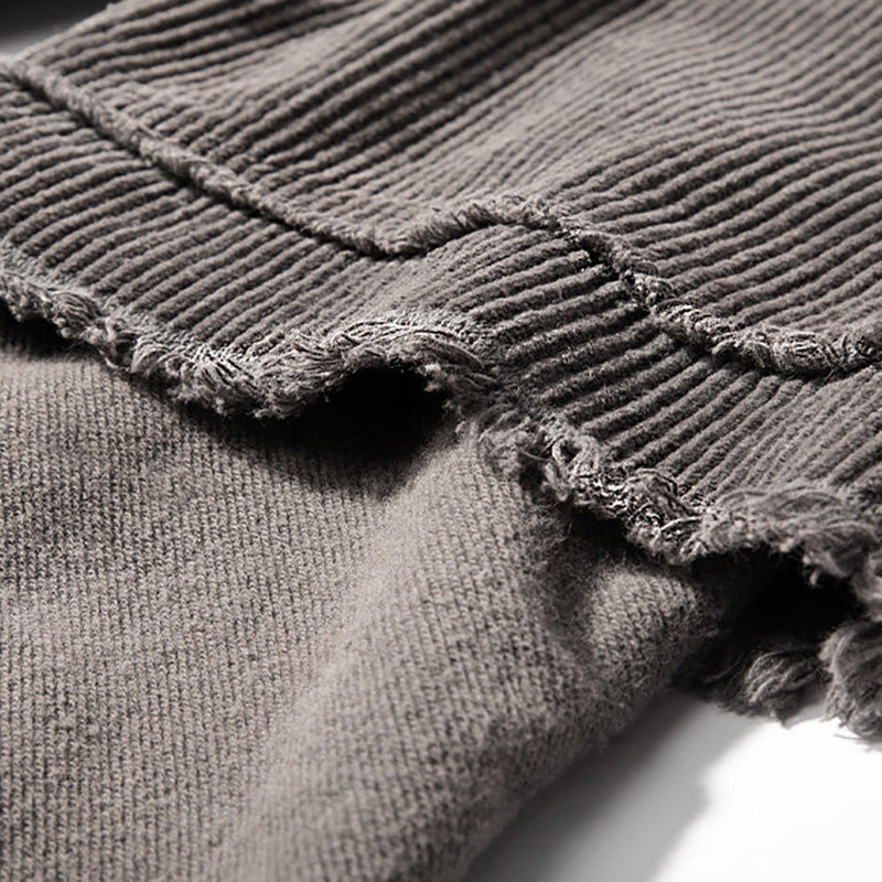 Washed Damage Fake Layered Long Sleeve T-Shirt WN28096