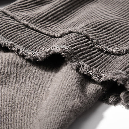 Washed Damage Fake Layered Long Sleeve T-Shirt WN28096