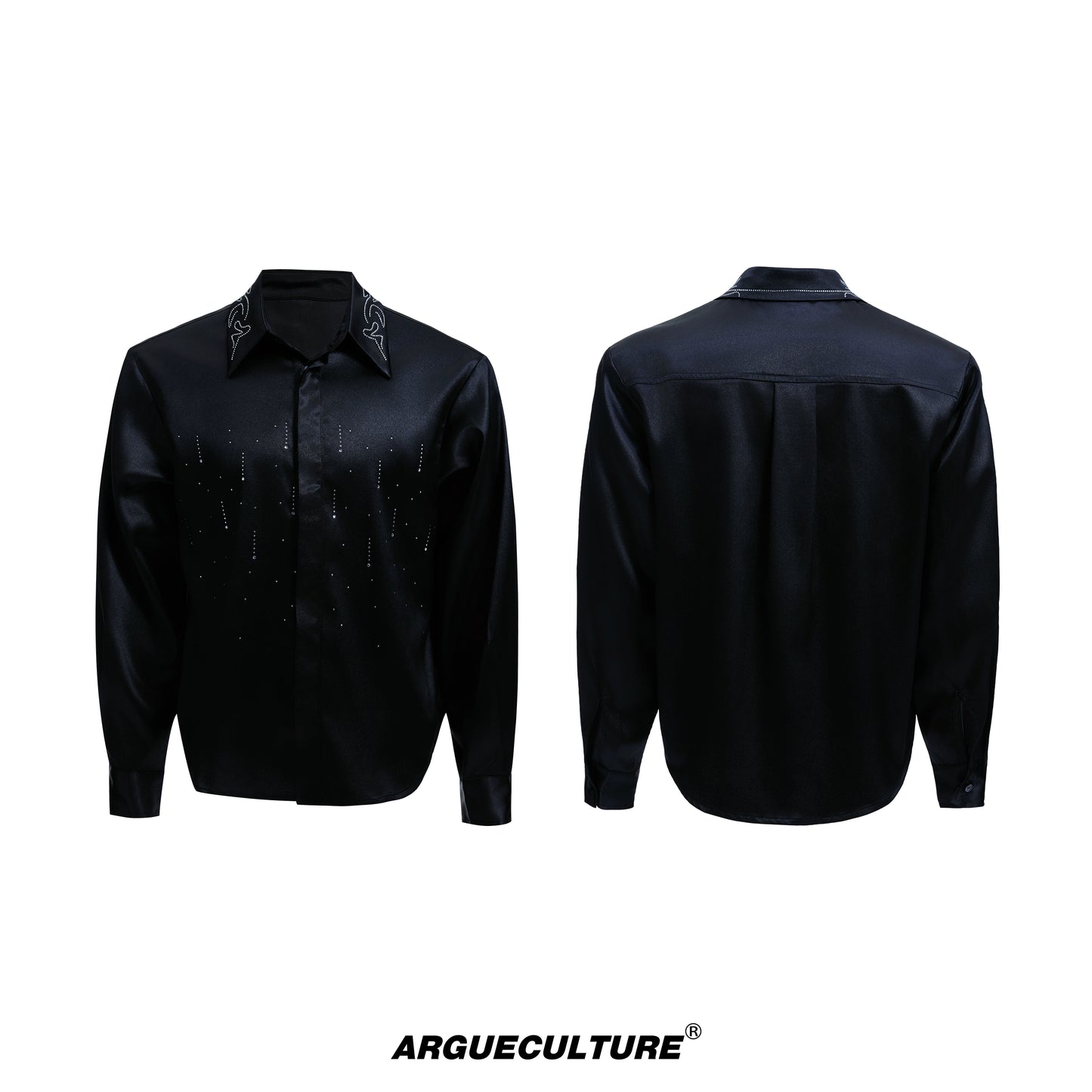 Satin Glitter Long Sleeve Shirt WN20677